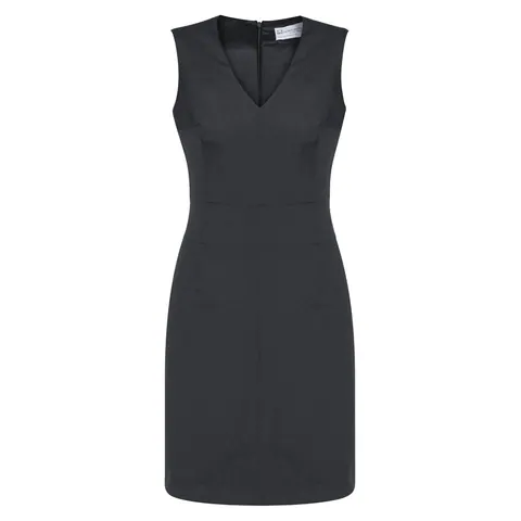 Biz Corporates Cool Stretch Womens Sleeveless V-Neck Dress