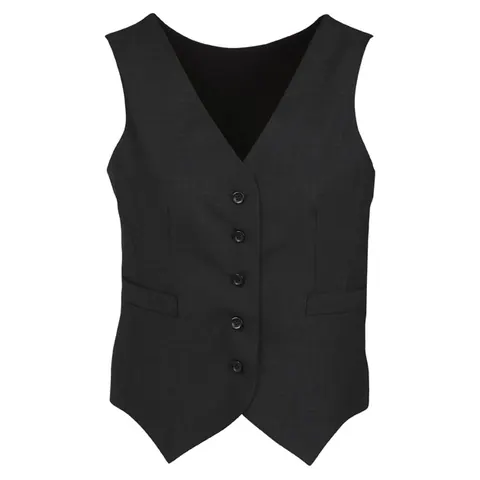 Biz Corporates Comfort Wool Stretch Womens Peaked Vest with Knitted Back