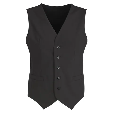 Biz Corporates Comfort Wool Stretch Mens Peaked Vest with Knitted Back