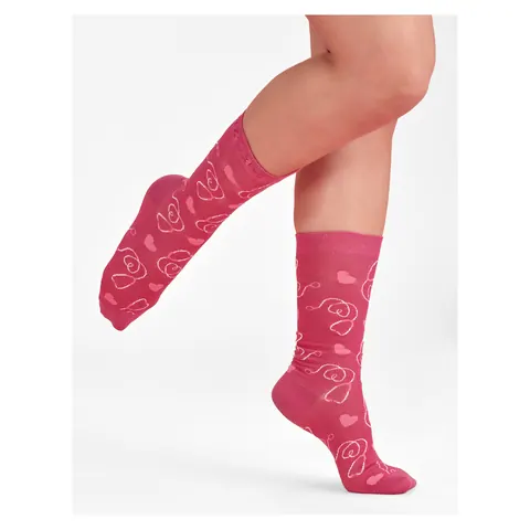 Inaura Pink Unisex Happy Feet Comfort Socks
