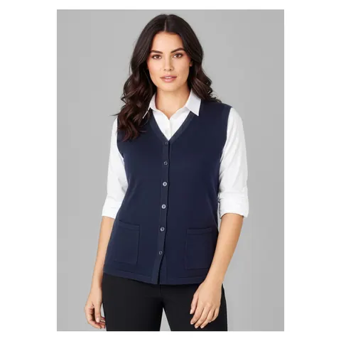 Biz Collection Button Front Womens Knit Vest