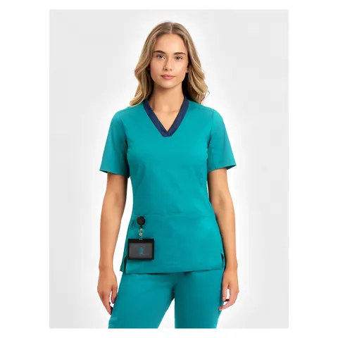Inaura Riley Womens Stretch Scrub Top