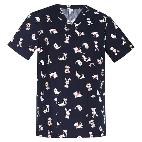 Biz Collection Printed Mens Best Friends Scrub Top