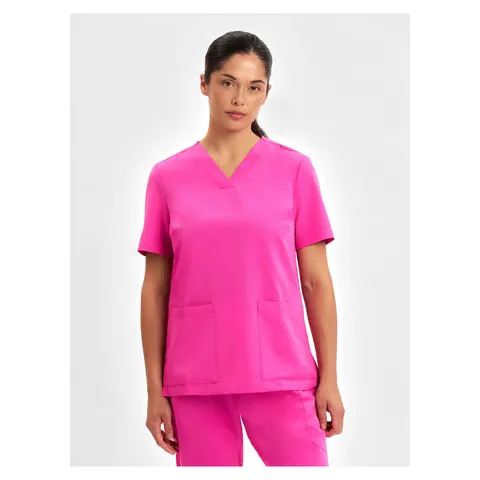 Inaura Pink Womens V-Neck Scrub Top