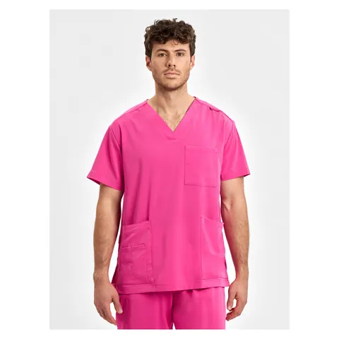 Inaura Pink Unisex V-Neck Scrub Top
