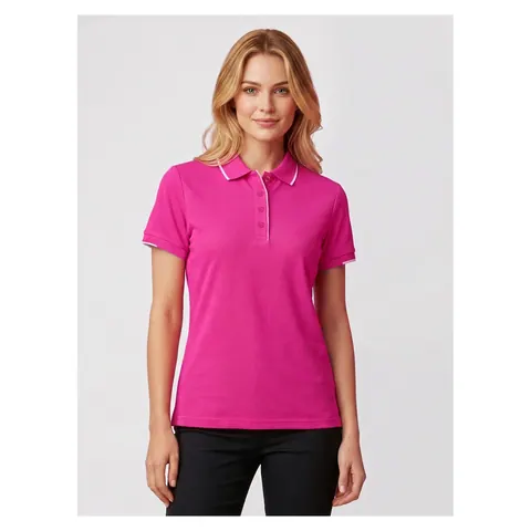 Inaura Pink Womens Short Sleeve Polo