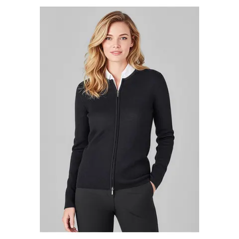 Biz Collection Womens 2-Way Zip Cardigan