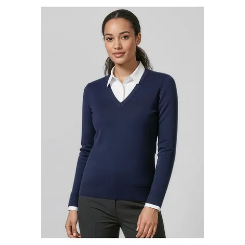 Biz Collection V-Neck Womens Knit Pullover