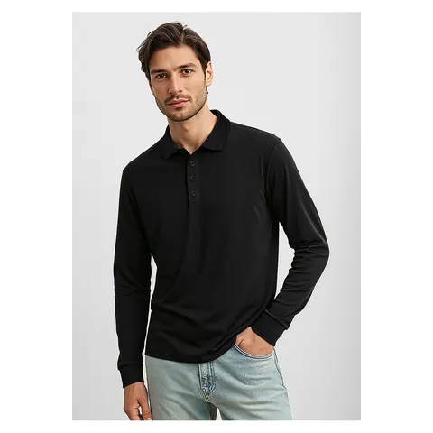 Biz Collection Action Mens Long Sleeve Polo