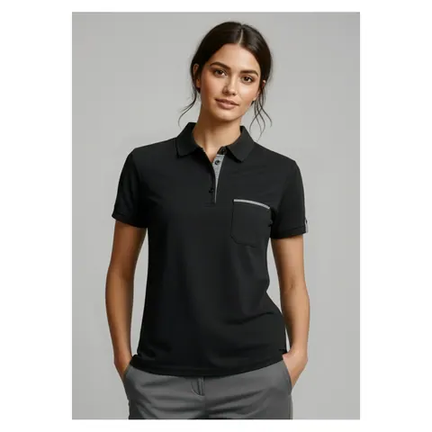 Biz Collection Womens Edge Short Sleeve Polo