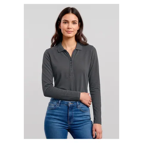 Biz Collection Crew Womens Long Sleeve Polo