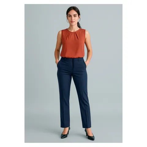 Biz Corporates Cool Stretch Womens Tapered Leg Adjustable Waist Pant