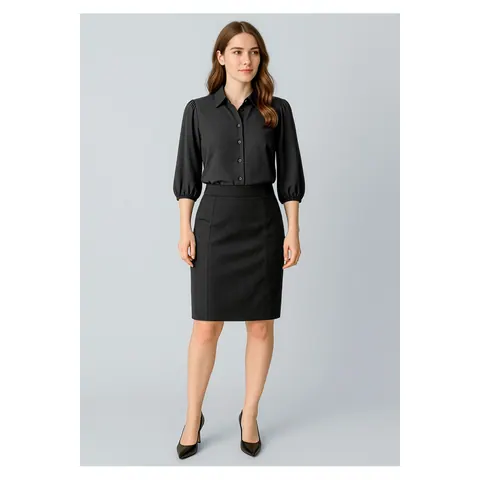Biz Corporates Cool Stretch Womens Mid-waist Pencil Skirt