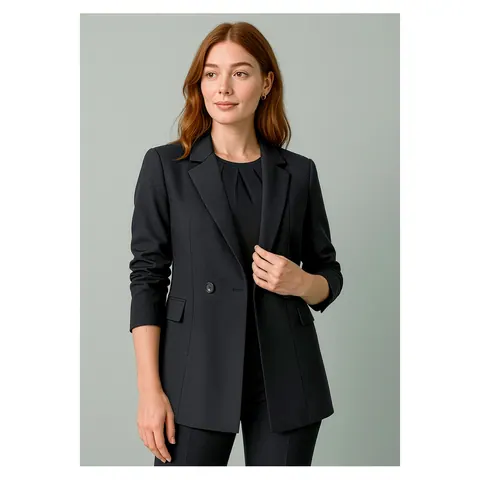 Biz Corporates Renew Womens Double Breasted Longline Jacket