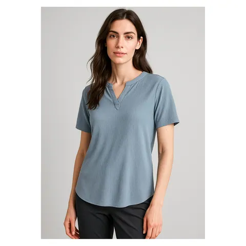 Biz Corporates Ruché Womens Short Sleeve Shirt