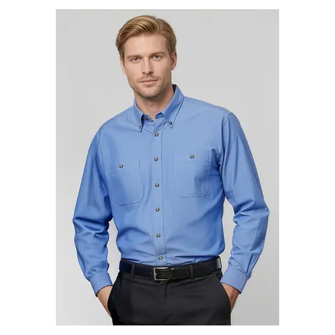 Biz Collection Chambray Mens Long Sleeve Shirt