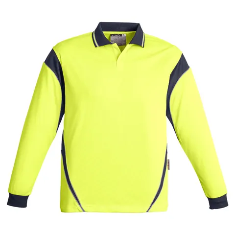 Syzmik Mens Hi Vis Aztec Long Sleeve Polo