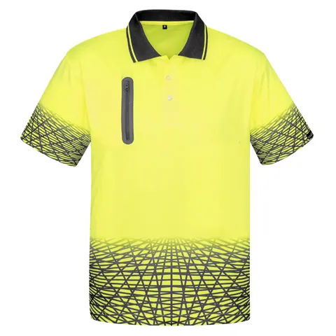Syzmik Mens Hi Vis Tracks Short Sleeve Polo