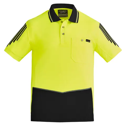 Syzmik Mens Hi Vis Flux Short Sleeve Polo