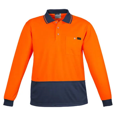 Syzmik Mens Hi Vis Comfort Back Long Sleeve Polo