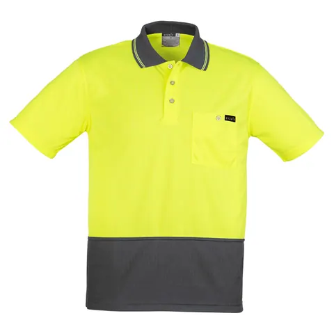 Syzmik Mens Hi Vis Comfort Back Short Sleeve Polo
