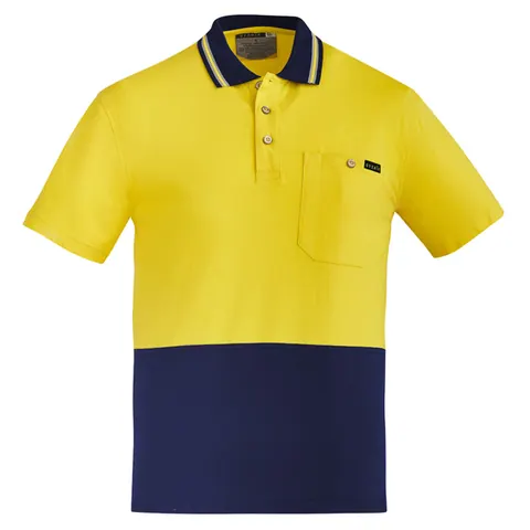 Syzmik Mens Hi Vis Cotton Short Sleeve Polo