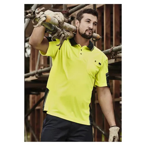 Syzmik Mens Hi Vis Reinforced Squad Short Sleeve Polo
