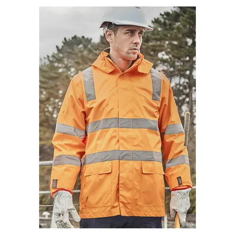 Syzmik Unisex Hi Vis VIC Rail 4 In 1 Waterproof Jacket