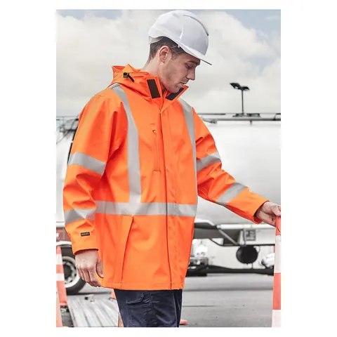 Syzmik Mens Hi Vis X Back Heavy Duty Waterproof Jacket