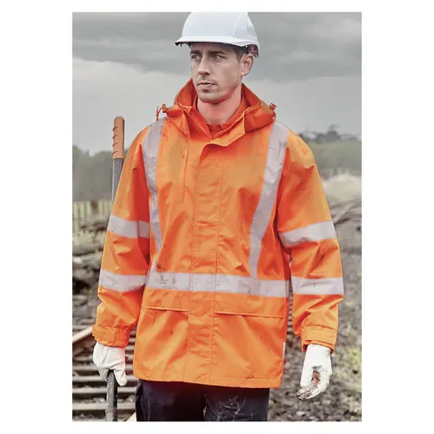 Syzmik Mens Hi Vis X Back Ultralite Waterproof Jacket