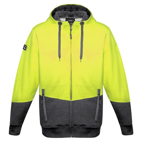 Syzmik Unisex Hi Vis Textured Jacquard Full Zip Hoodie