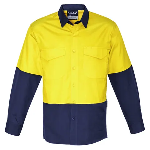Syzmik Mens Rugged Cooling Hi Vis Long Sleeve Shirt