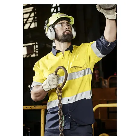 Syzmik Mens Rugged Cooling Hi Vis Taped Long Sleeve Shirt