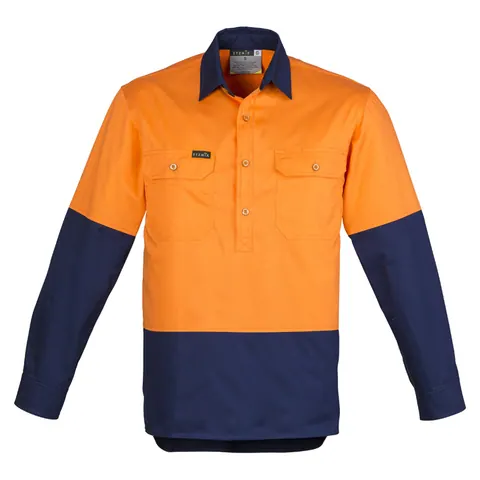Syzmik Mens Closed Front Long Sleeve Shirt