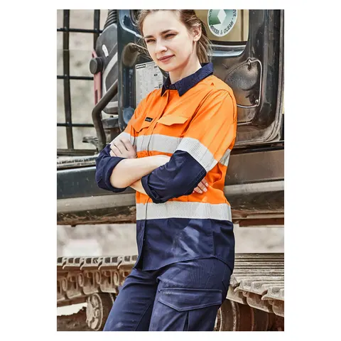 Syzmik Womens Rugged Cooling Hi Vis Taped Long Sleeve Shirt