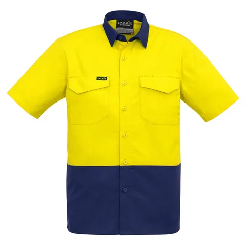 Syzmik Mens Rugged Cooling Hi Vis Short Sleeve Shirt
