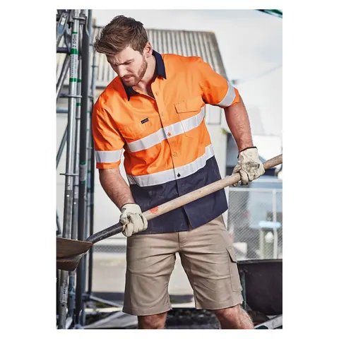 Syzmik Mens Rugged Cooling Hi Vis Taped Short Sleeve Shirt