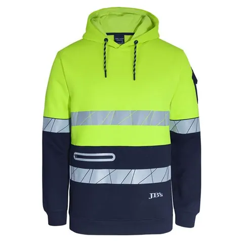 JB's Wear JB's 450g Hi VIs Pull Over Hoodie with Fragmented Tape