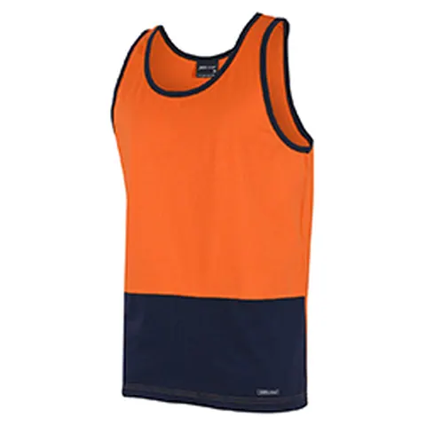 JB's Wear JB's HV Cotton Singlet in Yellow/Navy