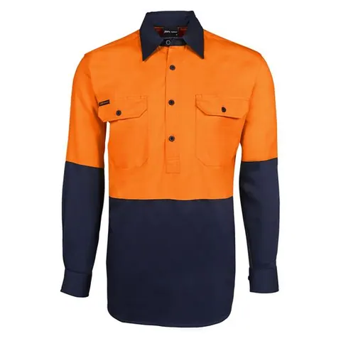 JB's Wear JB's Hi Vis Close Front L/S 190g Work Shirt