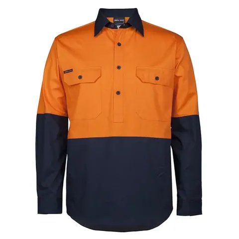 JB's Wear JB's Hi Vis Close Front L/S 150g Work Shirt