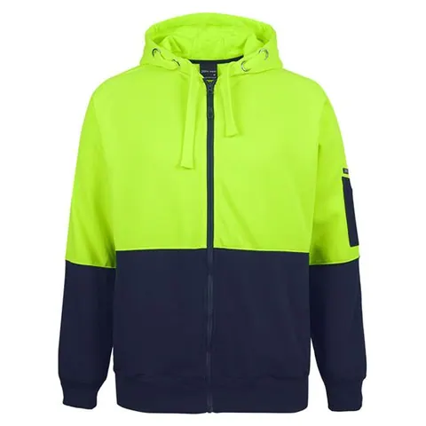 JB's Wear JB's Hi Vis Full Zip Fleecy Hoodie