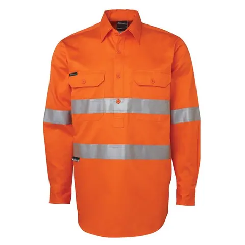 JB's Wear JB's Hi Vis (D+N) Close Front L/S 190g Work Shirt