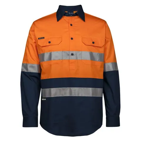 JB's Wear JB's Hi Vis (D+N) Close Front L/S 150g Work Shirt