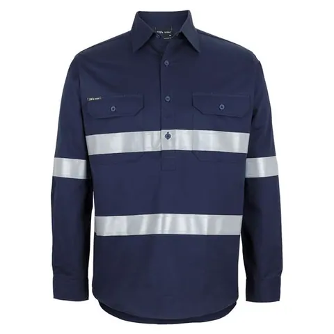 JB's Wear JB's Close Front L/S 150g Work Shirt Reflective Tape