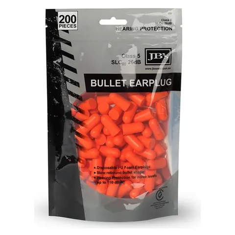JB's Wear JB's Bullet Shaped Earplug (200 pieces)