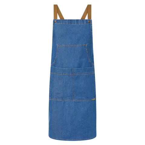 Chefscraft Denim Bib Apron with Pouch Pkt