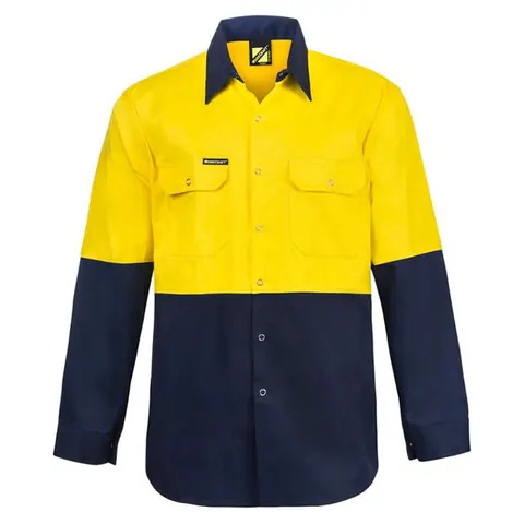 Workcraft Two Tone Long Sleeve Shirt with Studs