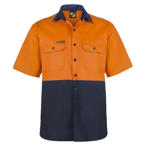 Workcraft Cotton Short Sleeve Shirt with Mesh Insert