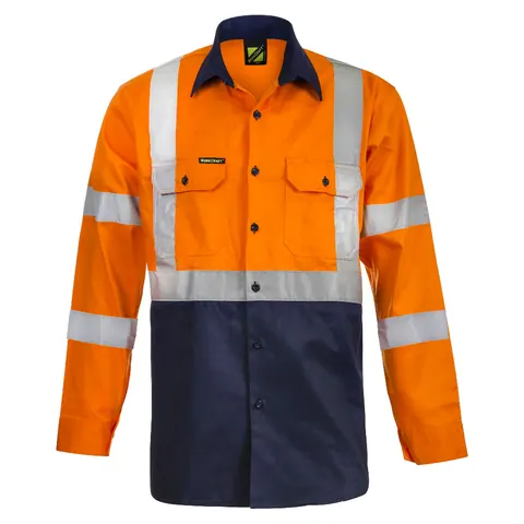 Workcraft Hi Vis X Pattern CSR Long Sleeve Shirt